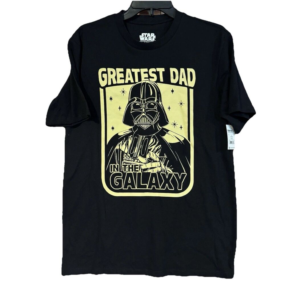 Star Wars Darth Vader Greatest Dad in the Galaxy Shirt Mens Small Black